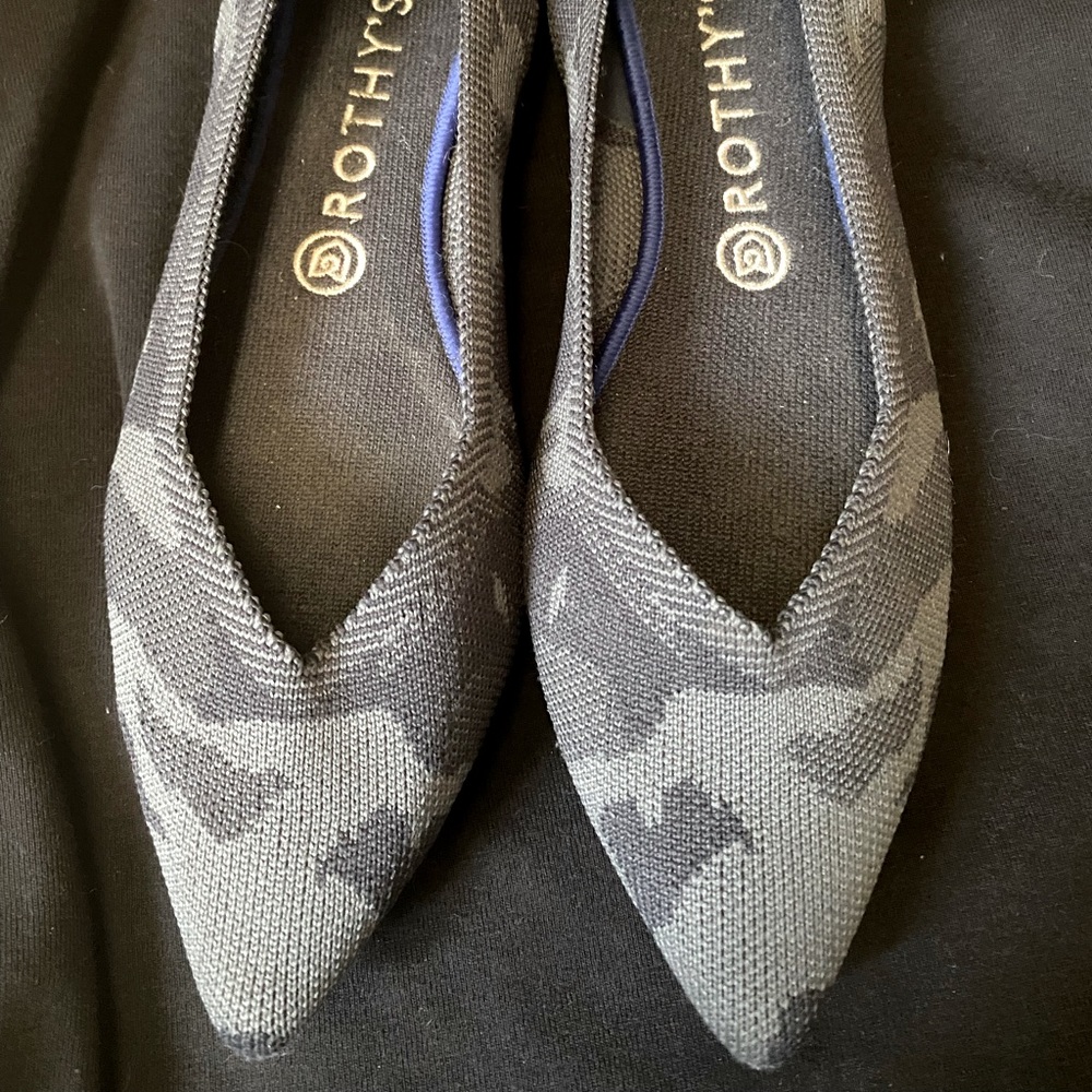 Rothys camouflage grey flats